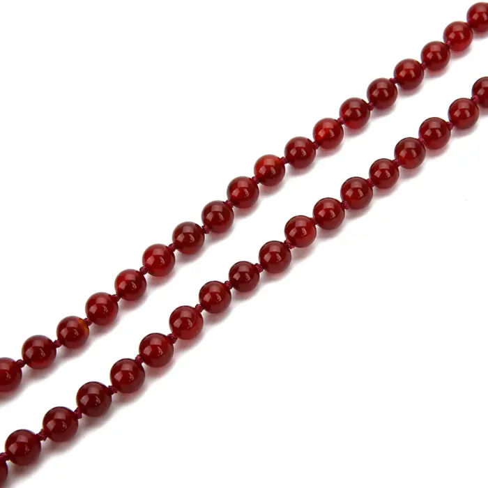 8mm Natural Carnelian Beaded Knotted Necklace Meditation Yoga Blessing Jewelry 108 Japamala Rosary Buddha Head Pendant 4