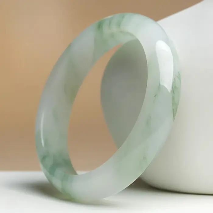 Ice Transparent Tianshan Jade Bracelet Wide Strip Flower Bracelet for Girlfriend 1 Ice Transparent Tianshan Jade Bracelet Wide Strip Flower Bracelet for Girlfriend 1