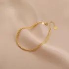 Authentic Real 18K Gold AU750 Twisted Bracelet Exquisite Delicate Gift Classic Present For Women Adjustable Fine Jewelry 2