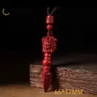 Natural Cinnabar Vajra Pestle Pendant Men Keychain Women Necklace High-end Purple Gold Sand Lucky Amulet Gift 5