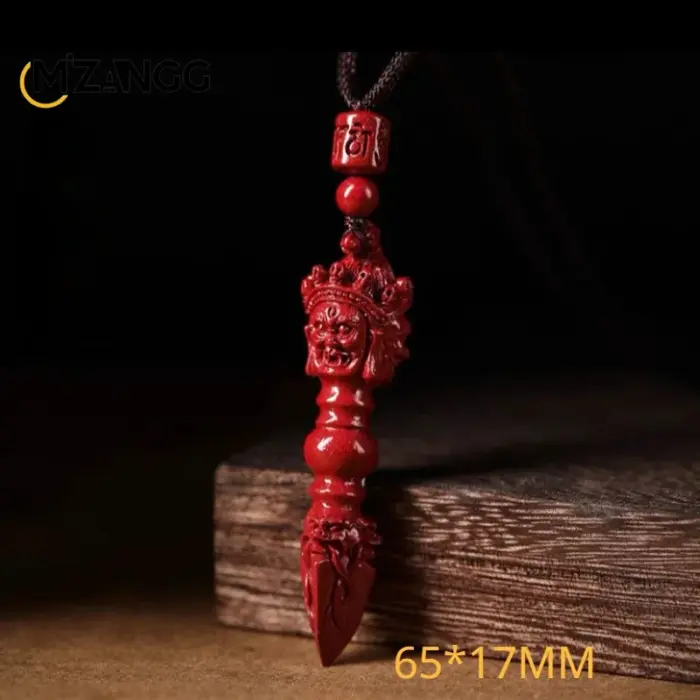Natural Cinnabar Vajra Pestle Pendant Men Keychain Women Necklace High-end Purple Gold Sand Lucky Amulet Gift 5