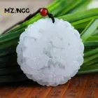 Chinese White Jade Dragon and Phoenix Jade Pendant Double-sided Hollow Carved Couple Necklace Lucky Amulet Gift for Men Women 4