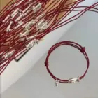 Meaningful Handwoven Red Thread Silver Fish Couples Bracelet Chinese Zodiac Year Luck Charm Best Friend Friendship Gift Idea 3