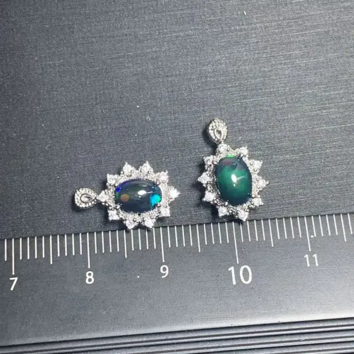 MANY STYLES Authentic Natural BLACK Opal Pendant Fine Jewelry Stones Wholesale Gift Lucky Jewelry 6