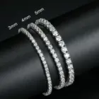 Dainty Full Moissanite Tennis Bracelet 18k Gold Plated 925 Sterling Silver D Color Lab Created Diamond Bracelet for Women Men 3