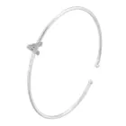 ZHUKOU 18K gold plated micro-set zirconia 26 letters A-Z simple unisex bracelet lucky letters bracelet silvery: VL519 5
