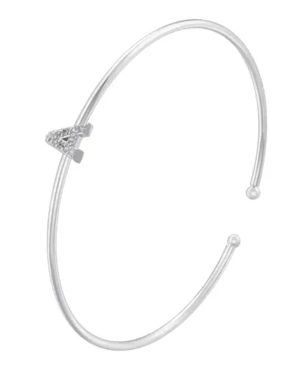 ZHUKOU 18K gold plated micro-set zirconia 26 letters A-Z simple unisex bracelet lucky letters bracelet silvery: VL519 5
