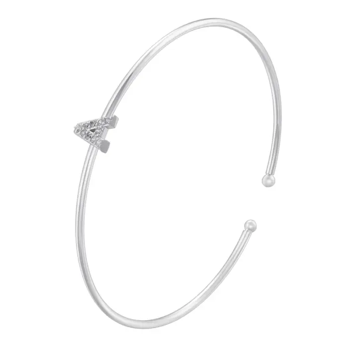 ZHUKOU 18K gold plated micro-set zirconia 26 letters A-Z simple unisex bracelet lucky letters bracelet silvery: VL519 5