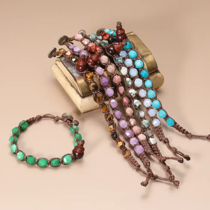 Natural Stone Handwoven Adjustable Bracelet Auspicious Lucky Fashion Jewelry Bracelet For Women Men Friendship Jewelry Gifts 4 Natural Stone Handwoven Adjustable Bracelet Auspicious Lucky Fashion Jewelry Bracelet For Women Men Friendship Jewelry Gifts 4