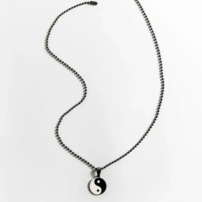 Stainless Steel Round Yin Yang Tai Chi Pendant Necklace For Men Chinese Taoist Amulet Jewelry 5