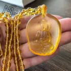 Chinese Yellow crystal Water Droplet Guanyin Bodhisattva Pendant Jewellery Fashion Hand-Carved Accessories DIY Women Man Amulet 4