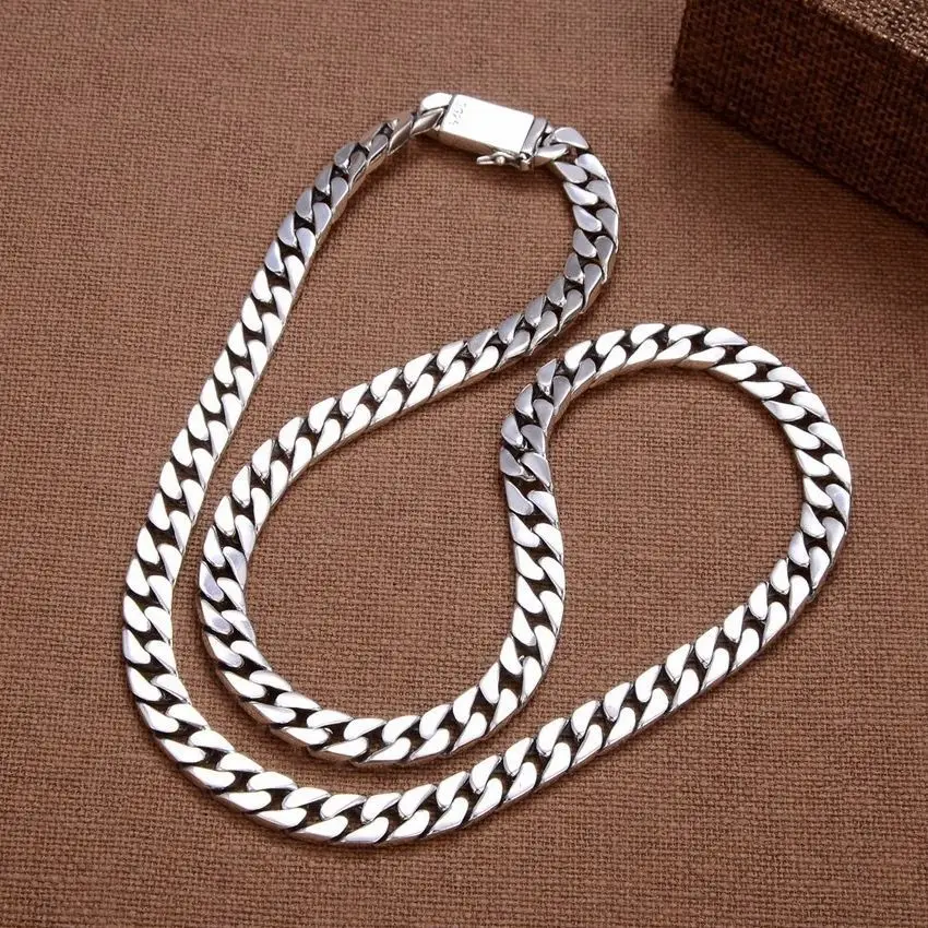 Real Solid S925 Sterling Silver Bracelet For Men Women Punk Couple Jewelry Authentic S925 Silver Bracelet Certified Jewelry