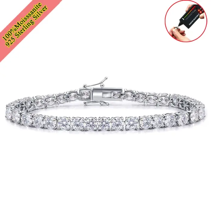 Real Moissanite Tennis Bracelet for Women Men 3.0mm Lab Diamond Bangle with Certificates 925 Sterling Silver Fine Jewelry 2