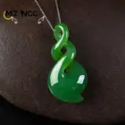 Natural Hand-carved Green Jade Pendant Lucky Wealth Fashion Ladies Necklace Men Personalized White Jade Amulet Holiday Gift 2