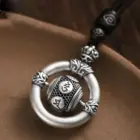 Chinese Peace Knot Pendant Necklace with Om Six-Character Mantra Rotate Beads for Men Women Amulet Jewelry Blessings & Harmony 2