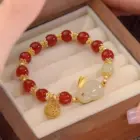 New Year Lucky Rabbit Beaded Bracelet For Women Elegant Red Beads Fu Letter Charm Bracelet Chinese Jewelry Festive Gifts 4