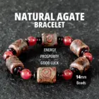 14mm Natural Gemstone Agate Beaded Bracelet for Man Women Gandcrafted Healing Stone Bracelet Protection Bracelet Jewelry Gift 1