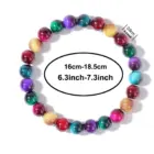 punk jewellery winter passion boho colorful tigers eye glass elastic bracelets for women beaded bangles pulsera mujer 6