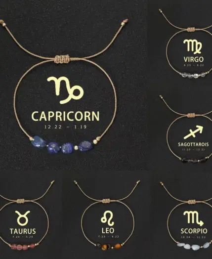 Natural Stone Beads Bracelet for Women 12 Zodiac Signs Leo Capricorn Aries Taurus Friendship Couple Birthday Anniversary Gifts 1