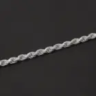 3.3mm 925 Sterling Silver Classic Twist Rope Chain Link Bracelet Unisex Diamond-Cut Braided Rope Bracelet Fashion Jewelry 5