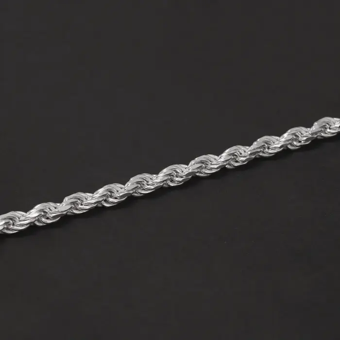 3.3mm 925 Sterling Silver Classic Twist Rope Chain Link Bracelet Unisex Diamond-Cut Braided Rope Bracelet Fashion Jewelry 5 3.3mm 925 Sterling Silver Classic Twist Rope Chain Link Bracelet Unisex Diamond-Cut Braided Rope Bracelet Fashion Jewelry 5