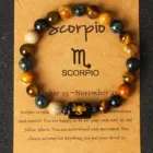 12 Zodiac Signs Constellation Charm Bracelet Men Women Fashion Tiger Eye Stone Beaded Bracelets Virgo Leo Libra Couple Jewelry 6