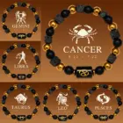12 Zodiac Bracelets Natural Stone Cancer Virgo Leo Libra Bracelet Couples Friendship Gifts Bracelets jewelry pulsera hombre 1