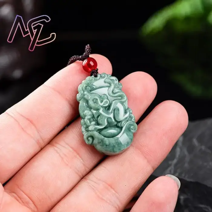 Green Myanmar Jadeite Chinese Zodiac Pendant Luxury Charm Gifts for Women Men Carved Amulet Real Jade Fashion Necklace 5 Green Myanmar Jadeite Chinese Zodiac Pendant Luxury Charm Gifts for Women Men Carved Amulet Real Jade Fashion Necklace 5