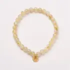 Natural Golden Rutilated Quartz Beads Beaded Strand Stretch Money Bracelet for Women Lucky Ancient Gold Coins Charm Bangle 1641 2