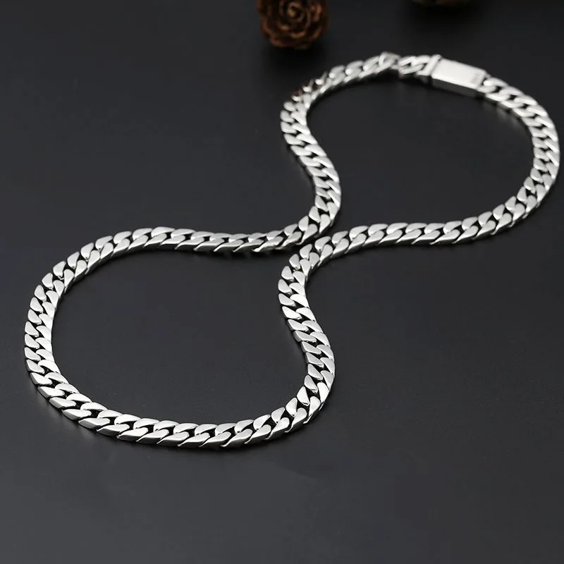 Real Solid S925 Sterling Silver Bracelet For Men Women Punk Couple Jewelry Authentic S925 Silver Bracelet Certified Jewelry