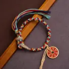 Handmade Good Lucky Tibetan Bracelet Colorful Thread Charm Rope Bracelet & Bangles Knots Red Thread Coin Bracelets Original 1