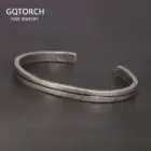 Viking Armband 925 Sterling Silver Men's Women's Vintage Handmade Bracelet Simple Classic Fine Jewelry Open Cuff Bangle 1