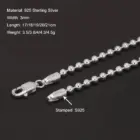 Real 925 Sterling Silver Handmade 3mm Bead Ball Strand Chain Bracelet Unisex Simple Classic Fashion Charm Hand Jewelry 4