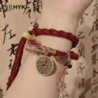 Chinese Mountain Ghost Spend Money Bracelet National Wind Tibetan Hand Woven CoupleLucky Red Bracelets Bang Rope Bangles 6