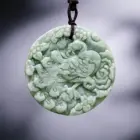 Natural Real Jade Peacock Pendant Necklace Luxury Chinese Carved Jewelry Fashion Gemstones Amulet Gift Talismans Vintage 1
