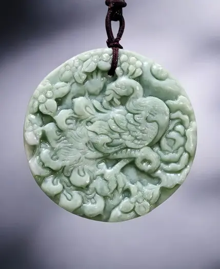 Natural Real Jade Peacock Pendant Necklace Luxury Chinese Carved Jewelry Fashion Gemstones Amulet Gift Talismans Vintage 1