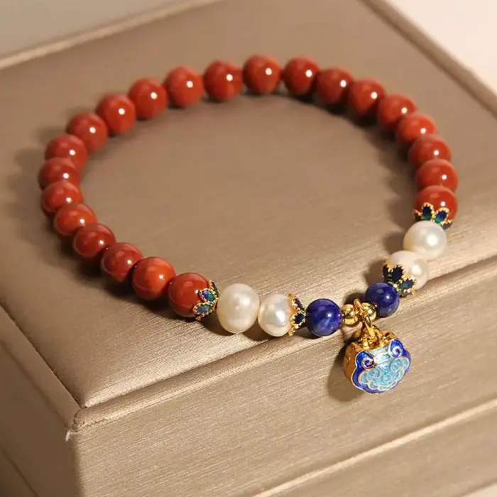 Nanhong Agate Zodiac Year Bracelet Women Cloisonné Ethnic Longevity Locket Artisan Jewelry Gift for Girlfriend Best Friend Gifts 1 Nanhong Agate Zodiac Year Bracelet Women Cloisonné Ethnic Longevity Locket Artisan Jewelry Gift for Girlfriend Best Friend Gifts 1