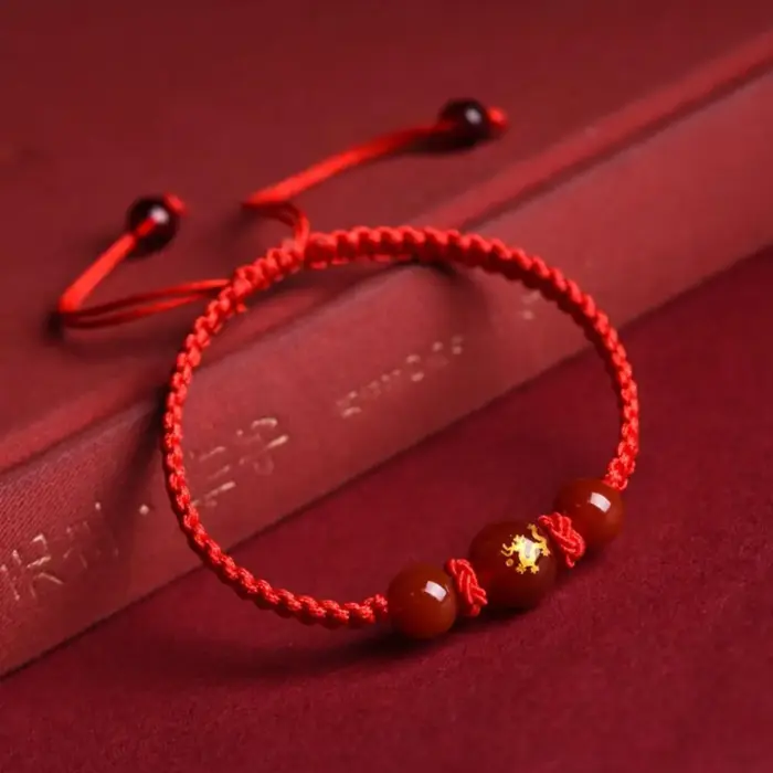 Chinese Style Dragon Bracelet 2025 Snake Dragon Year Lucky Red Rope Bracelet Xmas Near Year Gift 2
