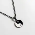 Stainless Steel Round Yin Yang Tai Chi Pendant Necklace For Men Chinese Taoist Amulet Jewelry 2