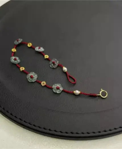 Chinese Style Simple Line Lucky Amulet Bracelet Flower Beaded Bracelet For Women Handmade Rope Bracelet Jewelry 3