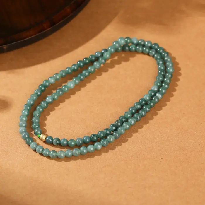 JD Natural Stone Guatemala Jadeite Buddha Bead Multi-Layer Bracelets Women Vintage All Match Yoga Meditation Elastic Necklaces 5