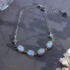 ITSMOS Natural Blue Green Opal Silver Bracelet Lucky wheel Pendant Swing Charm Bangle Classic Jewelry for women special Gift 3