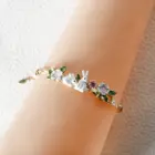 Cute bunny flower bracelet, pearl zodiac animal bracelet, cute, kawaii, Easter gift 1
