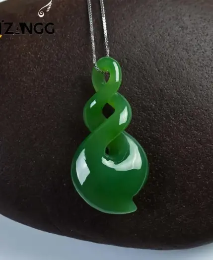 Natural Hand-carved Green Jade Pendant Lucky Wealth Fashion Ladies Necklace Men Personalized White Jade Amulet Holiday Gift 3