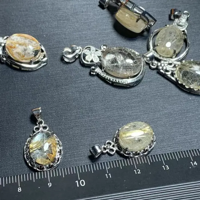 40 OVAL Natural Gold Rutilated Quartz Pendant Necklace Fine Jewelry Handmade Stones Wholesale Healing Energy Gift Lucky Jewelry 4 40 OVAL Natural Gold Rutilated Quartz Pendant Necklace Fine Jewelry Handmade Stones Wholesale Healing Energy Gift Lucky Jewelry 4