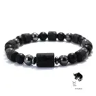 Stylish Zodiac Bracelet Men Women Natural Volcanic Rock Onyx Stone Beaded Braclet Hematite Healing Braslet Couple Brazalete Gift 5
