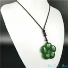 Natural Green Chinese Jade Clover Pendant Necklace Fashion Accessories Charm Jewelry Carved Amulet Gifts for Her Women Men 6
