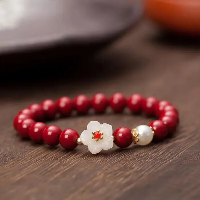 Vintage Red Cinnabar Beads Bracelets for Women Men Charm Pixiu Wealth Lucky Amulet Bracelet Unisex Prayer Jewelry Birthday Gift 3