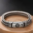 Factory Price 100% Real Solid S925 Silver Hand Woven Heavy Bracelet Men's Fashion Retro Bracelet Personality Vintage Jewelry 2