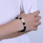 Black Obsidian Stone Bracelets Hand Accessories For Men With Real Sterling Silver Pixiu Feng Shui Crystals Jewelry Armband Heren 5